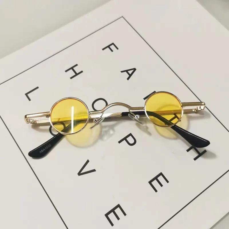 Latest Party Colorful Super Small Spectacle Frame Frame Circular Vintage Sun Glasses Glasses for Men and Ladies Mini Round Frame Eyeglasses Hip Hop