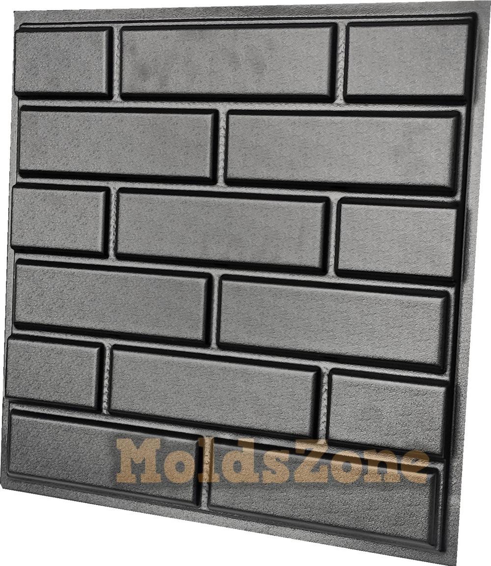 

3D панель Форма для гіпсової, гіпсової або бетонної плитки для декоративних стінових панелей «Пряма цегла» чорний