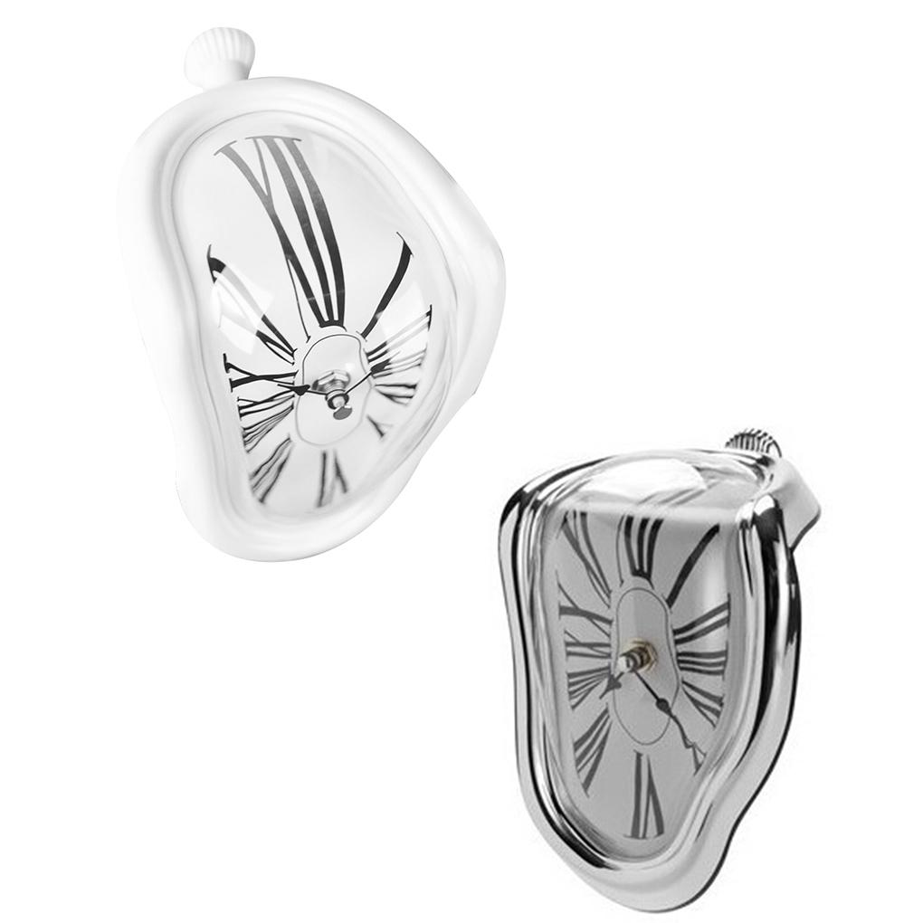 Yaratıcı Eriyen Saat Zaman Akışı Masa Saati Dekoratif Bükülmüş Saat