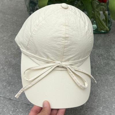 Schleife schnell trocknende Baseballkappe Damen Sommer vielseitig breite Krempe großer Kopfumfang zeigt Gesicht klein Schirmmütze großes Gesicht Hut Trend
