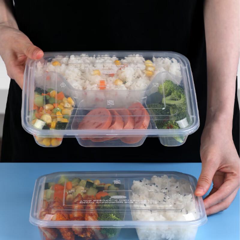 Disposable 4-Compartment Transparent Meal Prep Containers