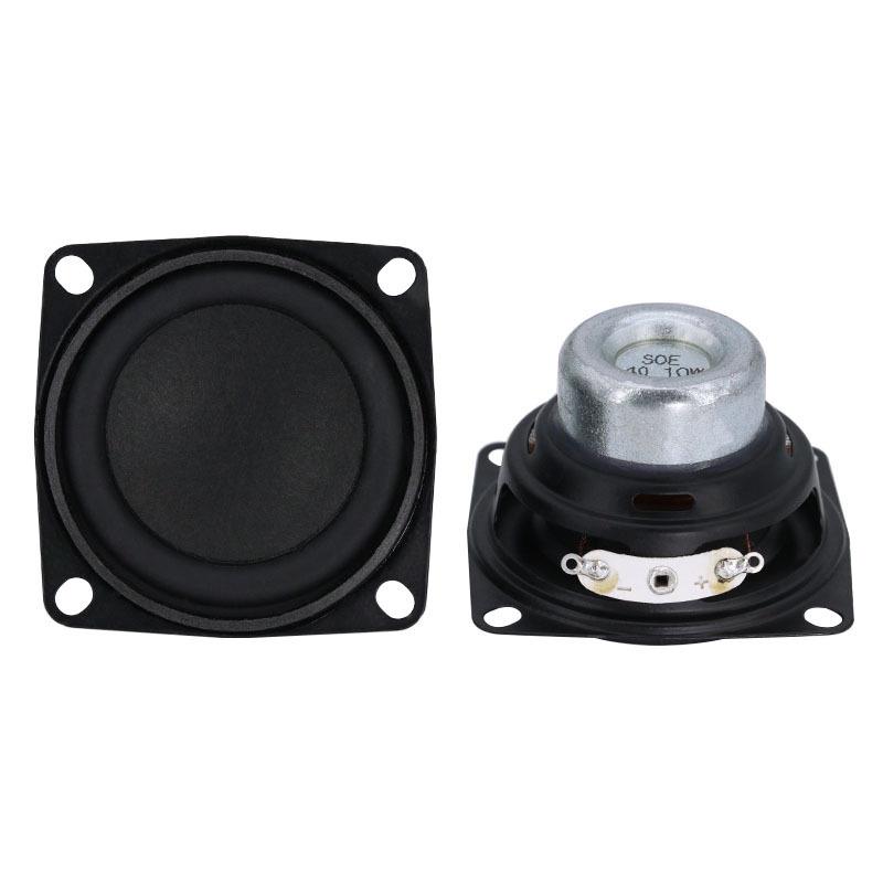 2-inch Full-Range Square/Round Speaker, 4/8 Ohm, 3-10W, 50-53mm, Dual Internal Magnet