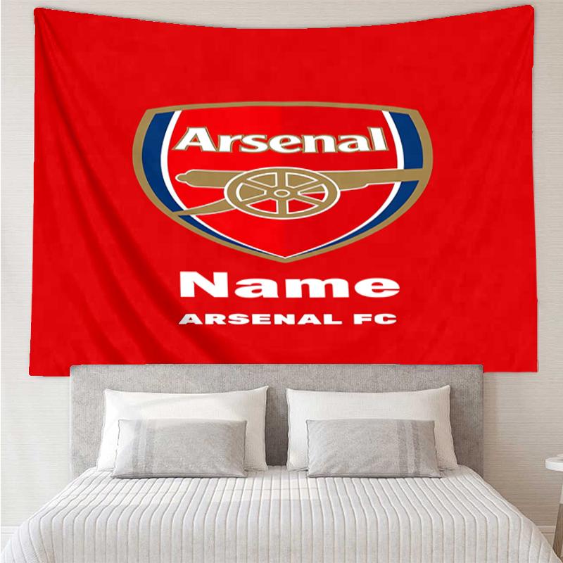 Custom Name Arsenal F.C Print Tapestry, Backdrop, Easy Setup, Ideal for Bedroom, Office & Living Room, with Aesthetic Wall Hanging Decor.