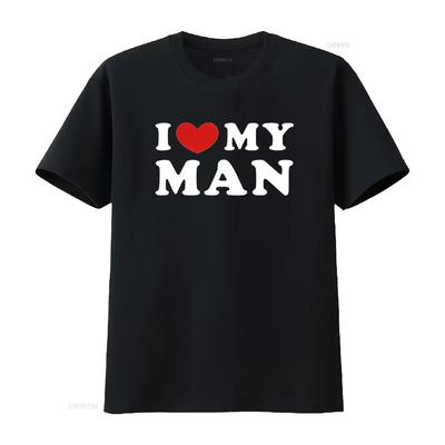 I Love My Man Heart T Shirt Black X Large Vintage Washed Soft Top For Everyday Wear Stretched Breathable Homme Unisex Stylish