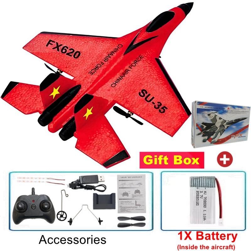 RC Foam Aircraft SU35 RC Plane with LED Lights 2.4G Radio Control Glider Remote Control Fighter Glider Airplane EPP Flying Toy