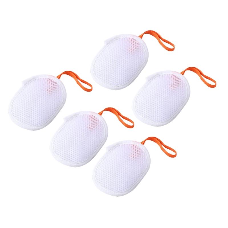 

5PCS Net Soap Savers Bag Foaming Holder For Rich Lather And Gentle Skin Exfoliation Efficient Bath Shower Accessory белый