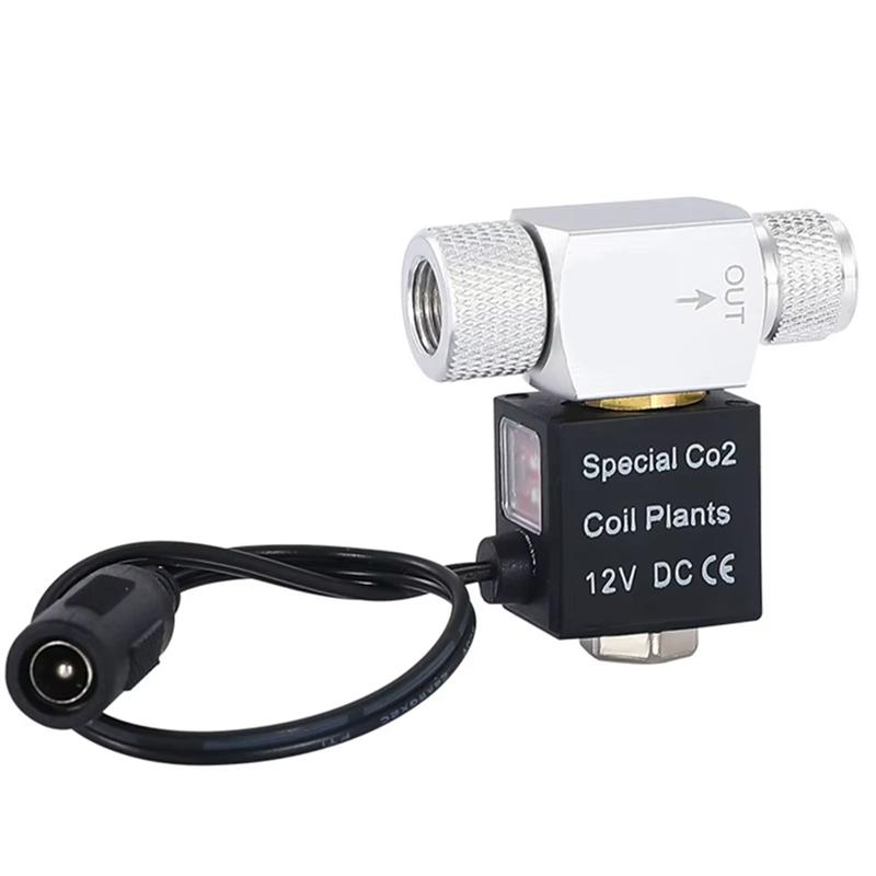 A25F-CO2 Solenoid Valve 12V For Aquarium Automatic Control Double Head Regulator Waterproof Low Temperature For Fish Tank