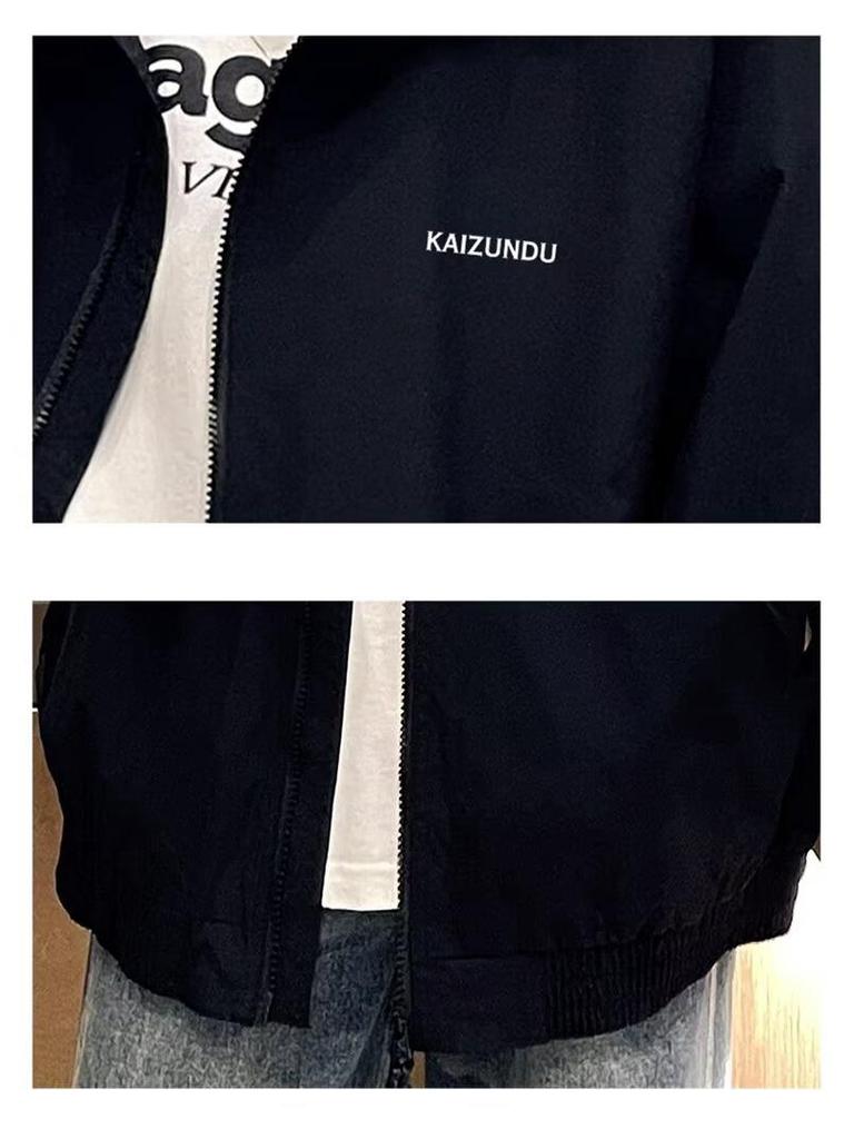 Hong Kong Style Men's Casual Waterproof Jacket - Spring/Autumn Korean Trend, Simple Workwear, Loose Fit