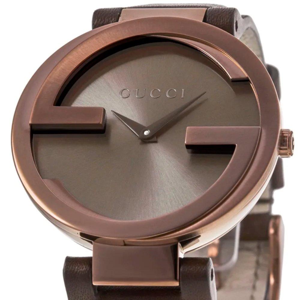 Gucci YA133309 Interlocking G Brązowa tarcza Damski zegarek