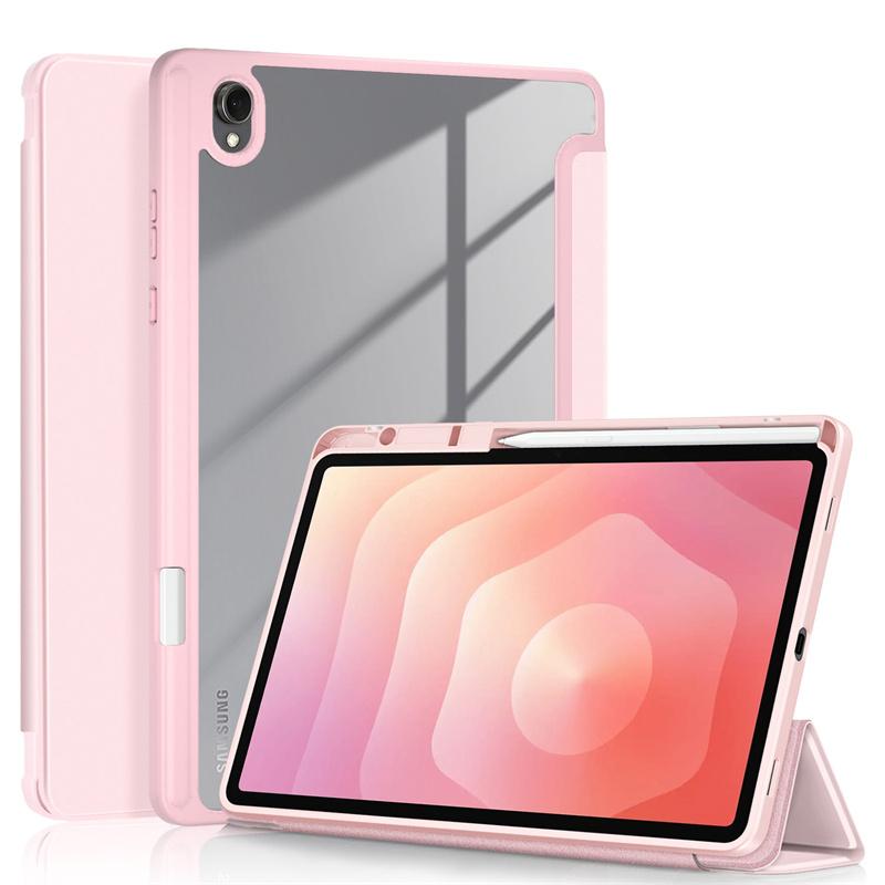 For Samsung Tab S11 Case Trifold Paint Acrylic Hard Back Smart Cover For Funda Galaxy Tab S11 11 inch Case with Pen Holder