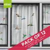 12-Pack Hummingbird Window Clings - Lifelike, Colourful Decals To Prevent Bird Strikes -Double-Sided for Bird Window Strike Prevention - Stop Birds