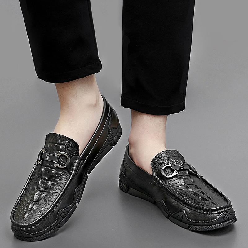 2024 Męskie Buty Moda Mokasyny Męskie Wygodne Skórzane Obuwie do Jazdy Codzienne Męskie Obuwie Żeglarskie Wsuwane Buty Rekreacyjne Do Chodzenia Leniwe Buty