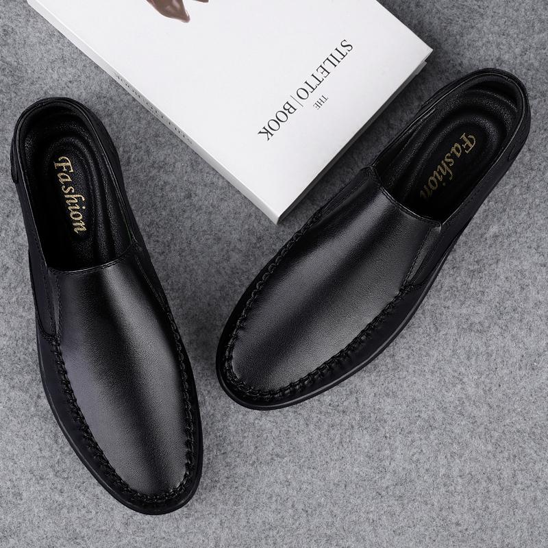 Fashion Fashion Genuine Leather Casual Shoes Handmade Mens Moccasins Leisure Walk Loafers Versatile Male Driving Shoes New Slip On Flats