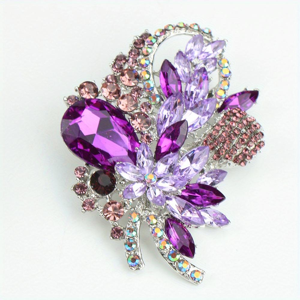 

Elegant Vintage-Inspired Rhinestone Brooch Pin - Luxury Floral Design for Women s Suits & Coats, Shiny, Badges, Corsages
