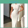 Elegant Summer Dress For Women With Spliced Design And High Waist For Casual Wear