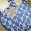 VidaXL Outdoor Rug Blue and White Ø200 Cm PP, Garden Rug, Floor Mat, Floor Carpet, Area Rug, Patio Rug 368492