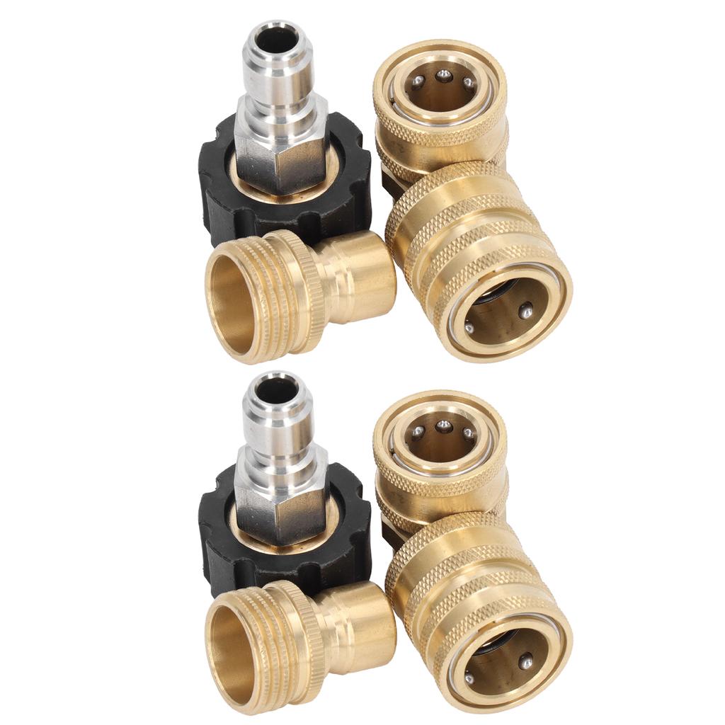 8pcs Pressure Washer Adapter Set Quick Coupler Fittings Metal Quick Connector for Car Washer