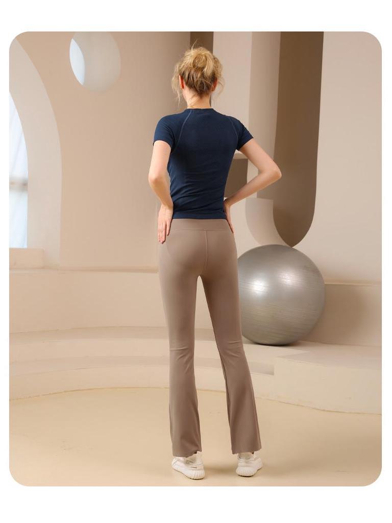 Cross-Border Slimming Quick-Dry Sport T-Shirt - Elastic, Breathable, Short-Sleeve, New Style Yoga Top