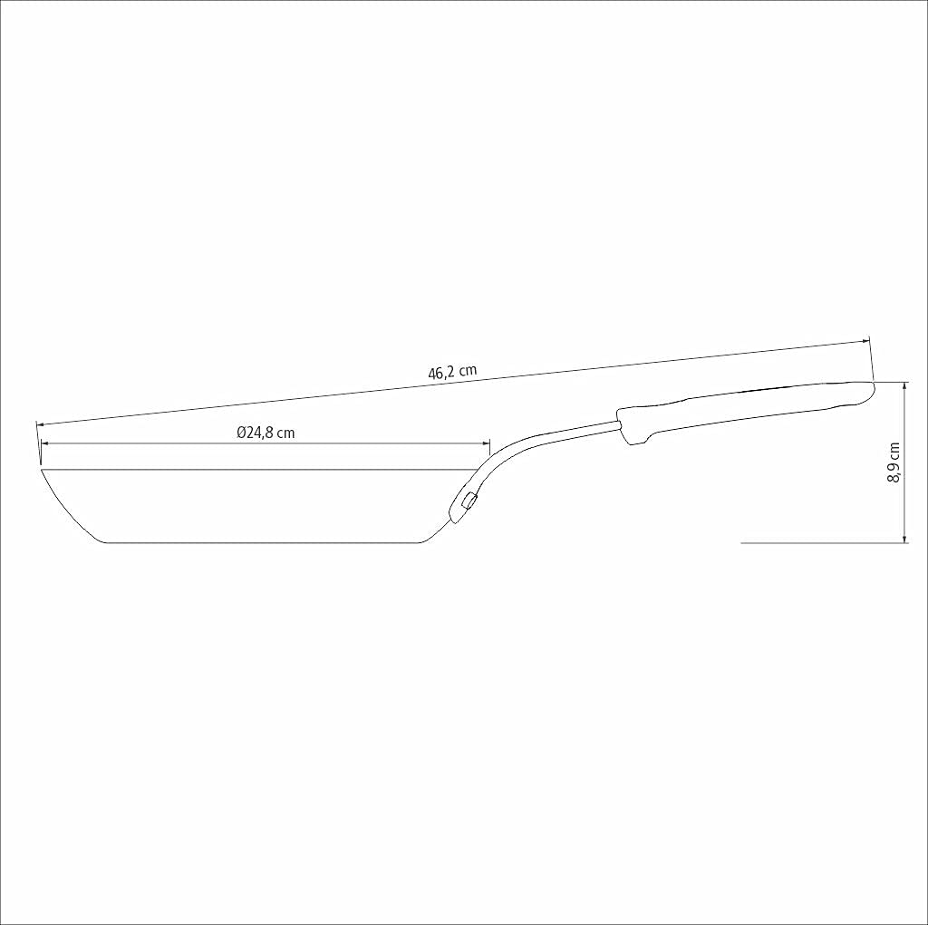 Tramontina Professional Iron Frying Induction Removable Silicone Made in TRAMONTINA BK Pan, 24cm, Compatible, Handle, Durable, Brazil, 20766/024,