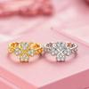 New Arrival Lucky Four-leaf Flower Zircon Ring for Women Flower Fashioneasiest for Matchclassy Sense Open Ring Four-leaf Clover Ring