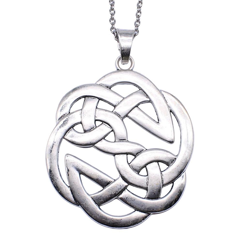 Witch Knot Pendant Necklace Wiccan Celtic Occult Protection Jewelry 45cm or 70cm long chain
