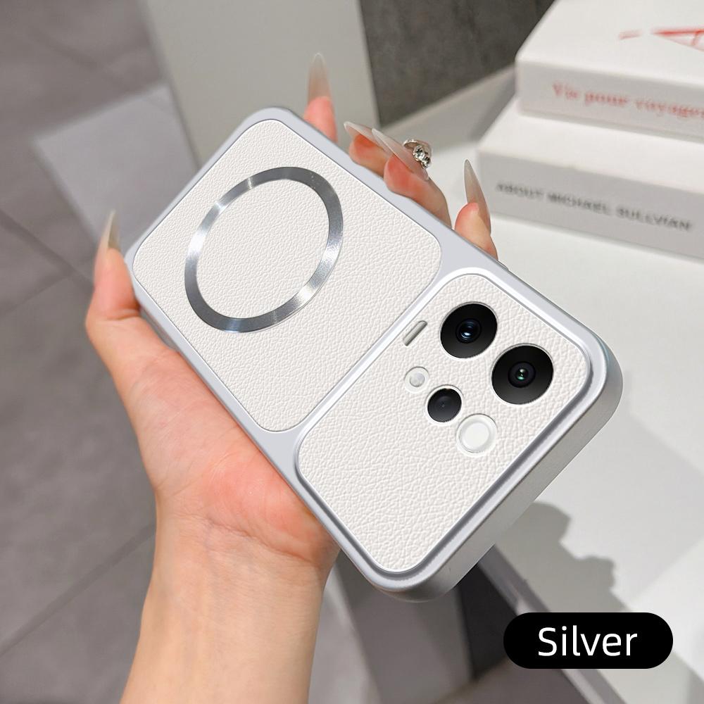 For VIVO V70 S50 Case New Lychee Pattern CD Magnetic Ring Ultra-Thin Cover For VIVO V70 5G Anti-drop Bumper Funda