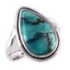 Natural Tibetan Turquoise Gemstone Handmade 925 Sterling Silver Ring Size 6 D8L16