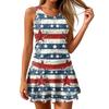 Fourth of July Dress Women 1776 2026 Anniversary USA Flag Print Sleeveless Scoop Neck Casual Mini Tank Dress