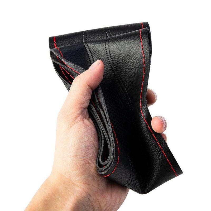 DIY Hand-sewing 38cm Car Steering Wheel Cover Fiber Leather braid Steering Wheel Cover Needle and Thread Interior Car accessorie