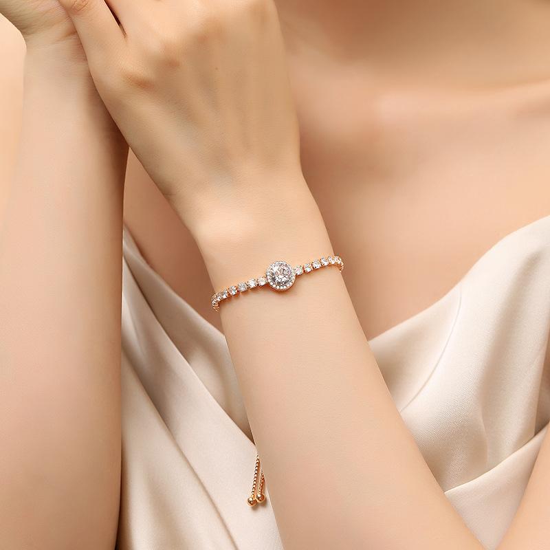 

Супер-вспышка Полный бриллиантовый циркониевый браслет женский легкий роскошный темперамент геометрический регулируемый ювелирный