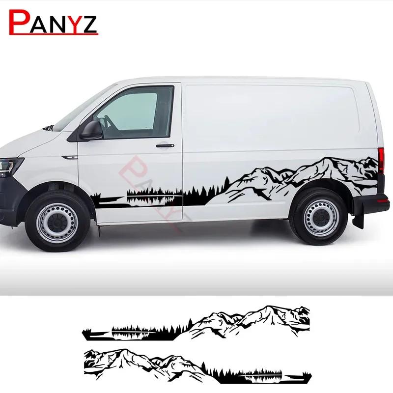Car Stickers For Volkswagen VW Caravelle Multivan California Transporter T3 T4 T5 T6 Accessories Camper Van Mountain Vinyl Decal