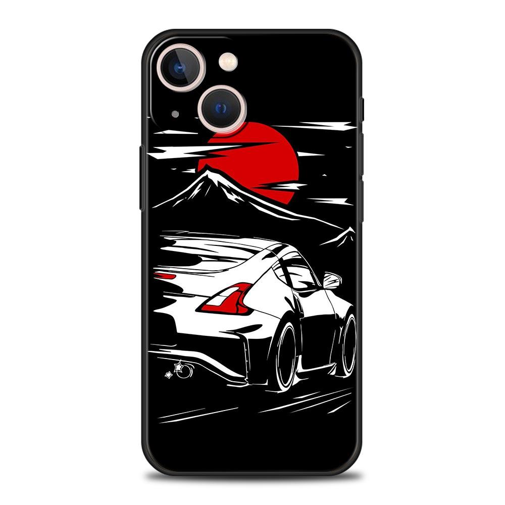 Japan JDM Sports Car Phone Case For iPhone Apple 14 13 Pro Max 12 11 Mini 7 8 Plus XR XS X SE 2020 Cover Shell Black Coque Funda