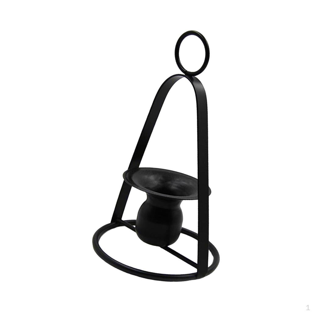Iron Portable Candle Holder Candlestick Tealight Pillar for Wedding Tabletop Display