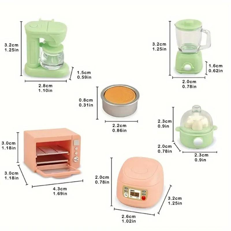 1:12 Scale Dollhouse Kitchen Accessories Set, Realistic Microwave & Rice Cooker Miniatures, Pretend Play Food Maker Toy
