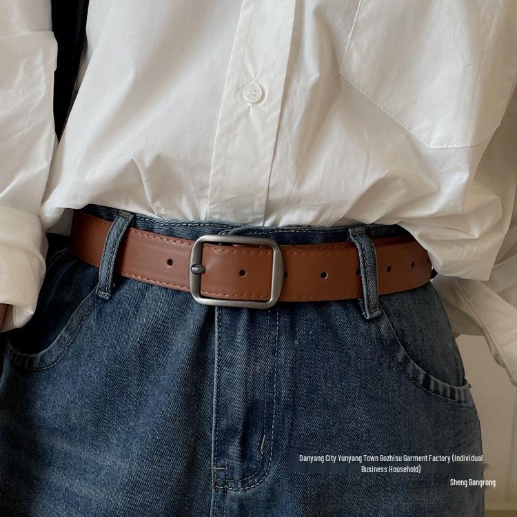 Unisex High-End Korean-Style Matte Leather Belt: Elegant and Versatile for Jeans and Students
