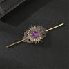 Delicate Floral Hair Stick Crystal Hairpiece with Sparkling Crystal for Evening Wear Photo Props