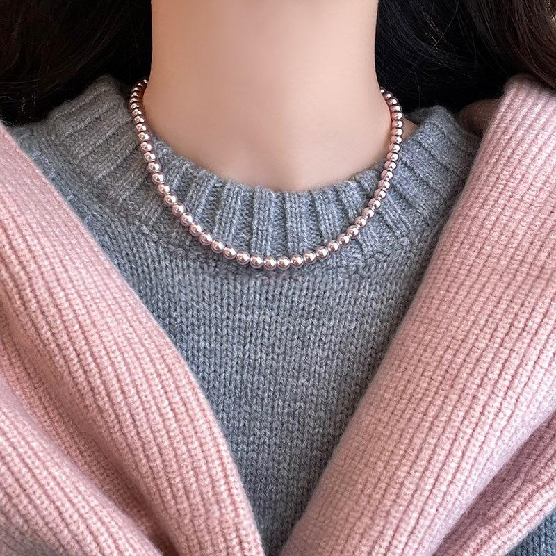 

Manta rose pearl beaded necklace retro temperament collarbone chain light luxury versatile high-end jewelry