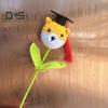 Graduates Crochet Flower Bouquet Graduation Hat Cartoon Boy Girl Dog Handmade Knitting Flower Branch Grad Parties Home Decoration