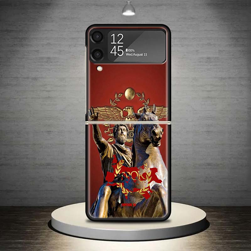 

SPQR Roman Imperial Legionv Phone Case For Samsung Galaxy Z Flip 7 6 5 4 3 5G Shockproof Cover Z Flip7 Flip6 ZFlip5 Flip3 Flip4 Samsung Z Flip