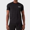 Emporio Armani EA7 SS23 Letter Logo Printed Mesh Short Sleeve T-Shirt Men tops Black 8NPT22-PJEMZ-1200