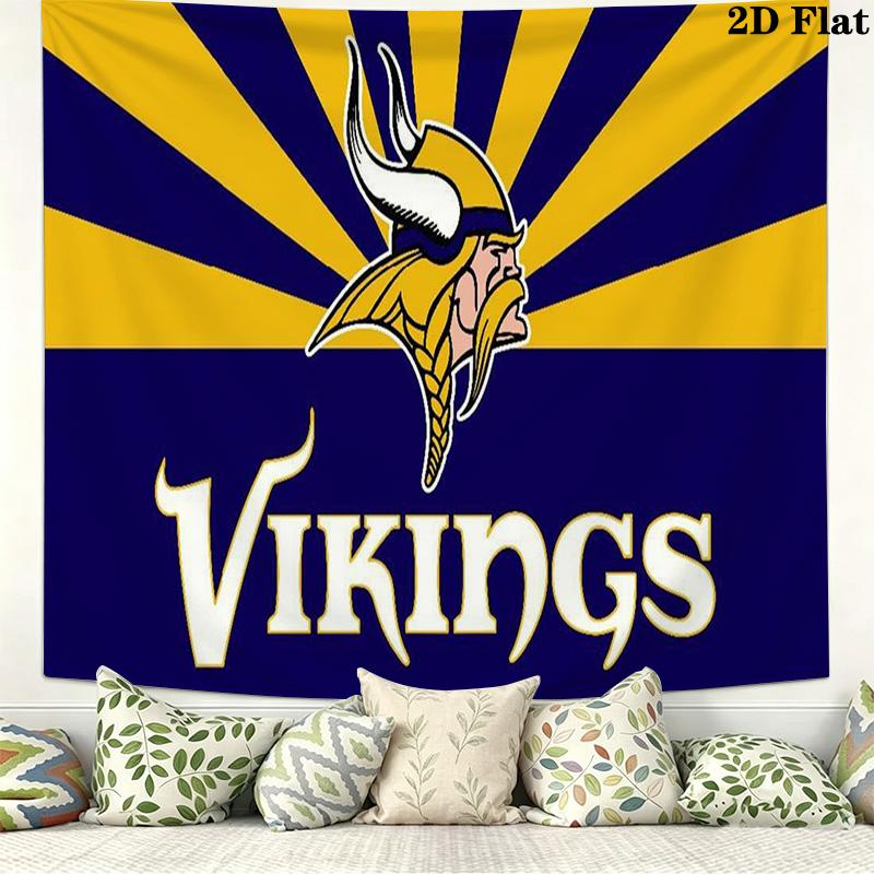 Minnesota Vikings Wall Tapestry Aesthetic Wall Hanging Printed Fabric Blanket Decorative Tapestries for Bedroom Living Room Home Decor