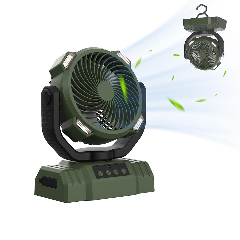 Camping Fan,Portable Fan Battery Operated Fan, 20000mAh Rechargeable Battery Operated Outdoor Tent Fan With green#0