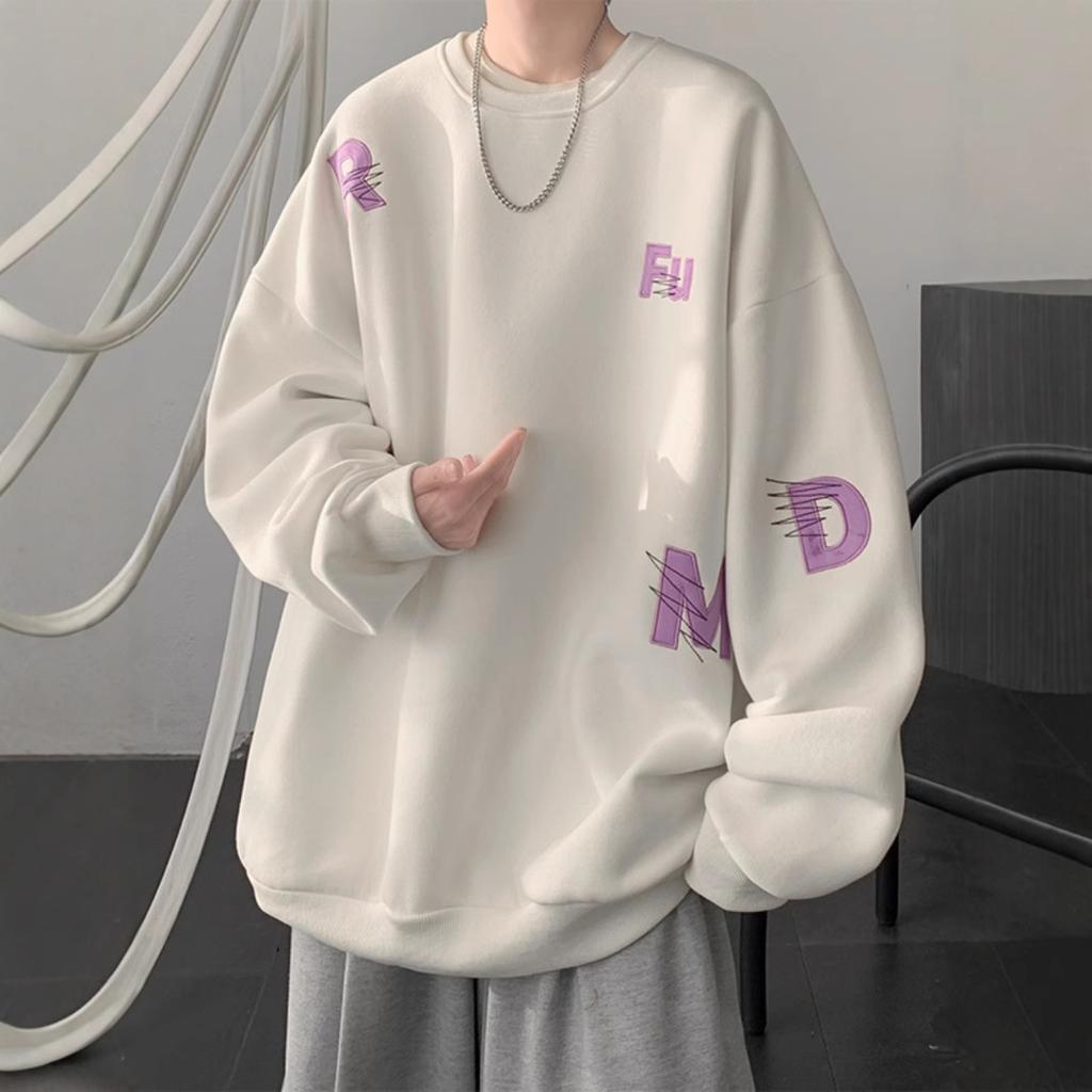 Crew Neck Sweater Men's Autumn and Winter Fleece Thickened Men's Autumn Top New Coat