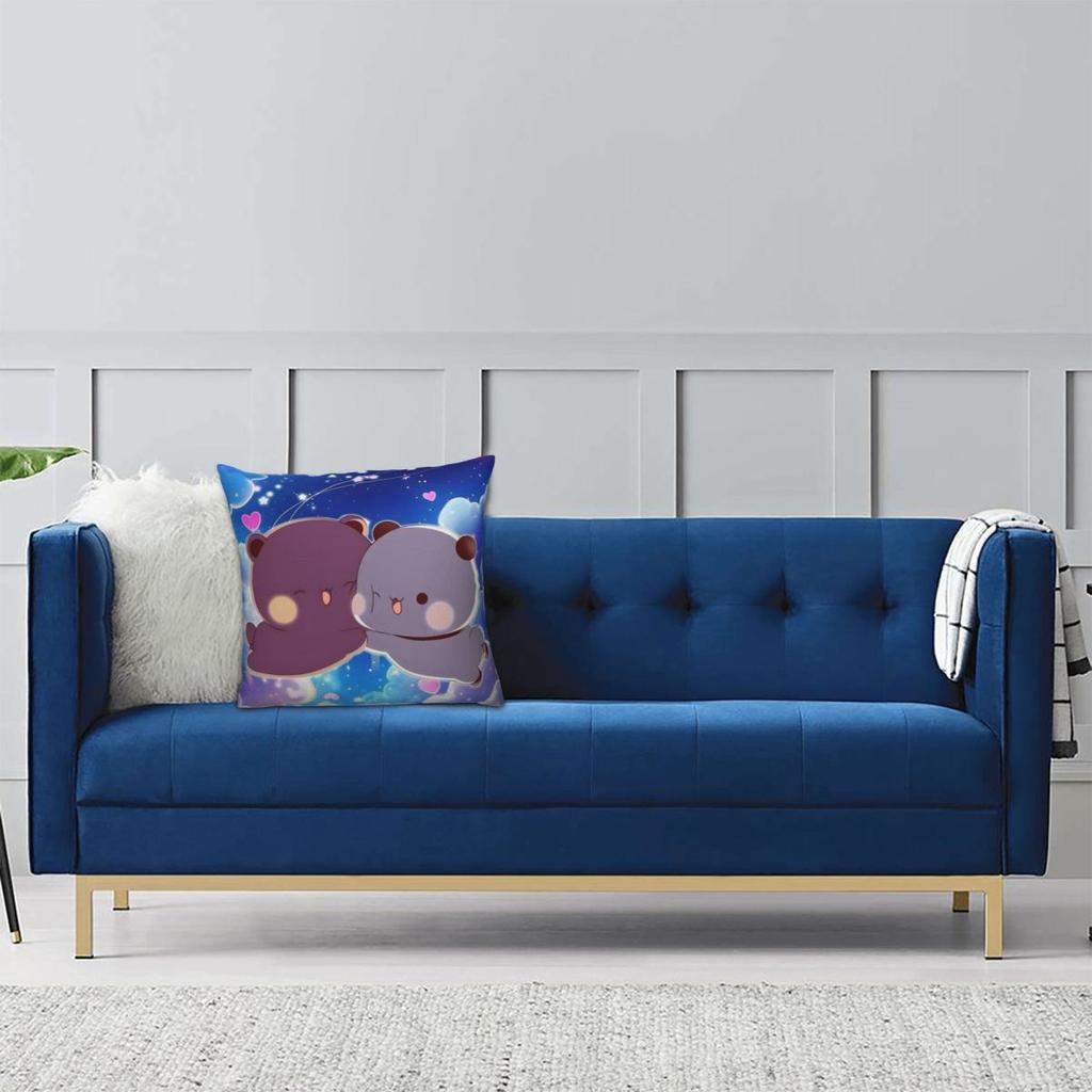 Cartoon Bubu Dudu Pillowcase Printing Polyester Cushion Cover Decoration Bear Cute Pillow Case Cover Chair Square 18''