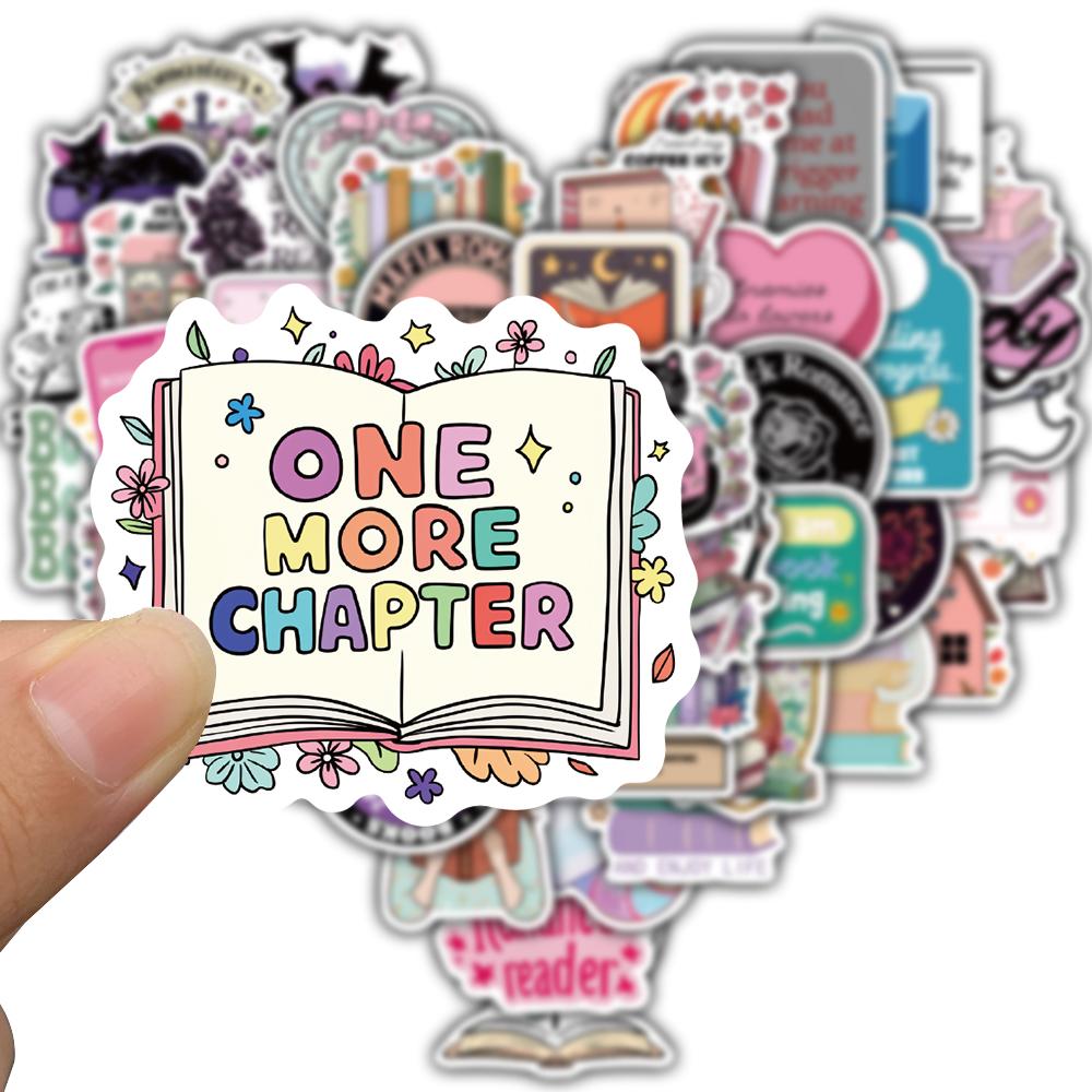 50/100PCS Book Reading Series Sticker Personalized Cartoon Diary Phone Skateboard Paintings Decoration Phone Festival Stickers