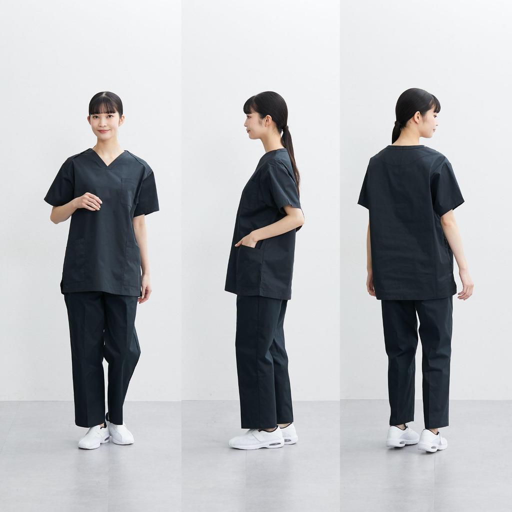 Nissen Scrub Tops, Unisex, Adult, Nursereine Original Fabric, Koana Cotton Easy Scrub 102 (Anti-Static), Light Navy, Size S