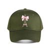 Eiffel Tower Pink Bow Embroidered Cotton Baseball Cap Baseball Cap Fashion Unisex Sunhat Womens Outdoor Sports Snapback Cap