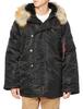 Alpha Industries Flight Size Medium N-3B Jacket, U.S. 20024, Black,