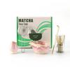 Ceramic Japanese Matcha Tea Set with Whisk, Holder, and Brush