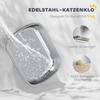 Large Stainless Steel Litter Box, Enclosed Metal Cat Litter Tray with Scoop, Deodoriser Bag, Front-Entry and Top-Exit